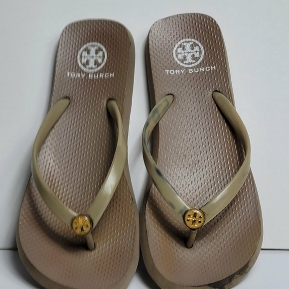 Tory Burch Women's Orange Flip Flop Sandals Size 5 Casual Summer - Picture 2 of 7